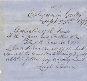 Document - ANCIENT ORDER OF FORESTERS NO. 3770 COLLECTION: CORRESPONDENCE