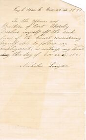 Document - ANCIENT ORDER OF FORESTERS NO. 3770 COLLECTION: CORRESPONDENCE