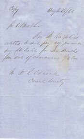 Document - ANCIENT ORDER OF FORESTERS NO. 3770 COLLECTION: CORRESPONDENCE