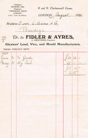 Document - OWEN WILLIAMS COLLECTION: STATEMENT FOR FIDLER & AYRES (LONDON), August