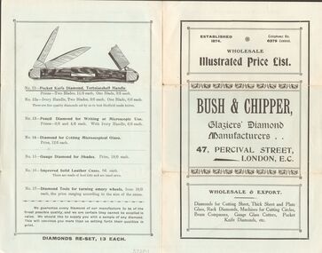 Document - OWEN WILLIAMS COLLECTION: BUSH & CHIPPER (LONDON):  WHOLESALE PRICE LIST