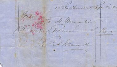 Document - ANCIENT ORDER OF FORESTERS NO. 3770 COLLECTION: CORRESPONDENCE