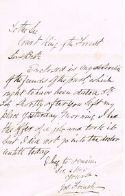 Document - ANCIENT ORDER OF FORESTERS NO. 3770 COLLECTION: CORRESPONDENCE
