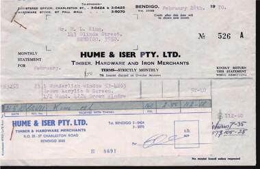 Document - HUME & ISER PTY.LTD, 28 Feb 1970