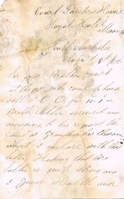 Document - ANCIENT ORDER OF FORESTERS NO. 3770 COLLECTION: CORRESPONDENCE