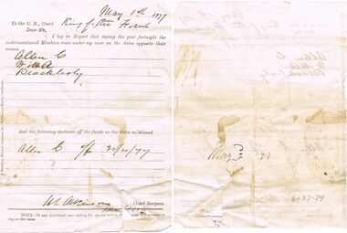 Document - ANCIENT ORDER OF FORESTERS NO. 3770 COLLECTION: CORRESPONDENCE