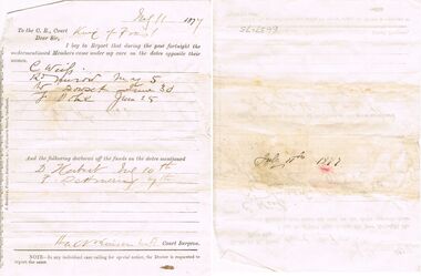 Document - ANCIENT ORDER OF FORESTERS NO. 3770 COLLECTION: CORRESPONDENCE