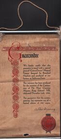Ephemera - LYDIA CHANCELLOR COLLECTION: GUARANTEE ''CROWN DEVON'' POTTERY