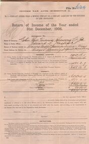 Document - COHN BROTHERS COLLECTION: INCOME TAX RETURNS 1905-1925