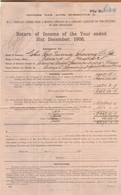 Document - COHN BROTHERS COLLECTION: INCOME TAX RETURNS 1905-1925
