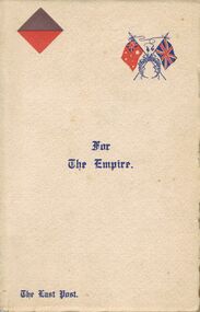 Book - LYDIA CHANCELLOR COLLECTION: 'FOR THE EMPIRE. THE LAST POST.  MAJOR MURDOCH NISH MACKAY LLM.'