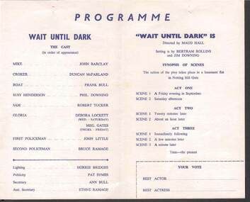 Document - BENDIGO REPERTORY SOCIETY PROGRAM, 6-9 October 1971