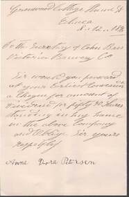 Document - COHN BROTHERS COLLECTION: HANDWRITTEN NOTE DATED 1896