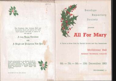 Document - BENDIGO REPERTORY SOCIETY PROGRAM, 6-10 December 1963
