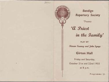 Document - BENDIGO REPERTORY SOCIETY PROGRAM, 21 & 22 October 1955