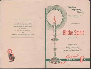 Document - BENDIGO REPERTORY SOCIETY PROGRAM, 17&18 December 1948