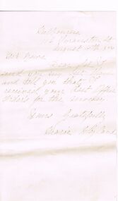 Document - ANCIENT ORDER OF FORESTERS NO. 3770 COLLECTION: CORRESPONDENCE