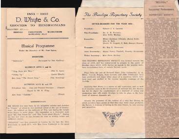 Document - BENDIGO REPERTORY SOCIETY PROGRAM, 14 March 1933