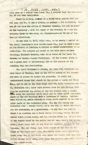 Document - DOCUMENTS: RELATING TO BENDIGO COGNAC DISTILLERY AND 'THUNDER' BREWERY