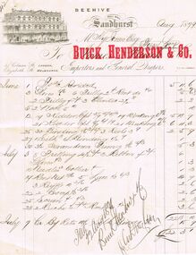 Document - (PAID) ACCOUNTS TO BUICK HENDERSON & CO:  BEEHIVE, SANDHURST