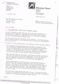 Document - DOCUMENTS:  RELATING TO ADDITION TO GOLD MINES HOTEL 1990, 11/10/1990