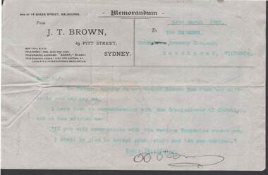 Document - COHN BROTHERS COLLECTION: PRINTED NOTE DATED 1902