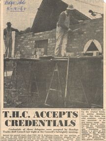 Document - NEWSPAPER CUTTING:  PHOTO OF RESTORATION OF JOSS HOUSE, 08/08/1968