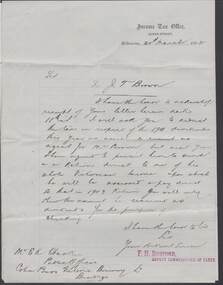 Document - COHN BROTHERS COLLECTION: HANDWRITTEN INCOME TAX OFFICE NOTE