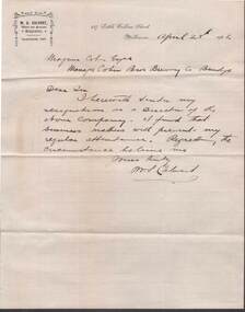 Document - COHN BROTHERS COLLECTION: HANDWRITTEN NOTE 1902