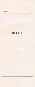 Document - LYDIA CHANCELLOR COLLECTION: WILL