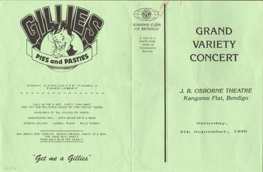 Document - GRAND VARIETY CONCERT, KIWANIS CLUB OF BENDIGO, 8 September, 1990