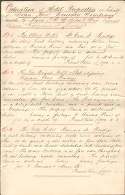 Financial record - COHN BROTHERS COLLECTION: HANDWRITTEN VALUATIONS OF HOTELS