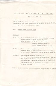 Document - THE LUTHERAN CHURCH, GALVIN STREET, BENDIGO, 23 Feb, 1986