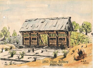 Painting - 180 MINE BATTERY