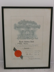 Document - ABBOTT COLLECTION: CERTIFICATE, 1925