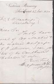 Document - COHN BROTHERS COLLECTION: HANDWRITTEN NOTE DATED 1890
