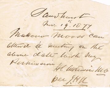 Document - ANCIENT ORDER OF FORESTERS NO. 3770 COLLECTION: CORRESPONDENCE