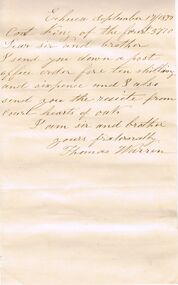 Document - ANCIENT ORDER OF FORESTERS NO. 3770 COLLECTION: CORRESPONDENCE