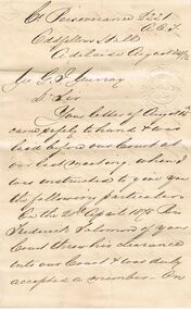 Document - ANCIENT ORDER OF FORESTERS NO. 3770 COLLECTION: CORRESPONDENCE