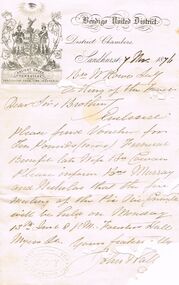 Document - ANCIENT ORDER OF FORESTERS NO. 3770 COLLECTION: CORRESPONDENCE