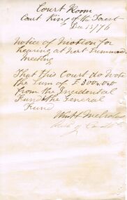 Document - ANCIENT ORDER OF FORESTERS NO. 3770 COLLECTION: CORRESPONDENCE