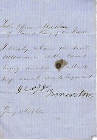 Document - ANCIENT ORDER OF FORESTERS NO. 3770 COLLECTION: CORRESPONDENCE