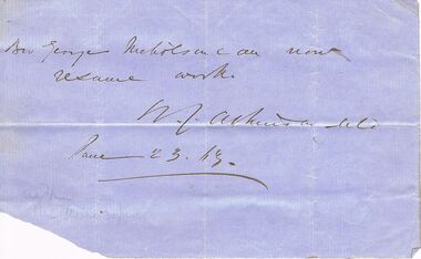 Document - ANCIENT ORDER OF FORESTERS NO. 3770 COLLECTION: CORRESPONDENCE