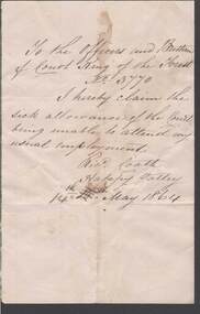 Document - ANCIENT ORDER OF FORESTERS NO. 3770 COLLECTION: CORRESPONDENCE