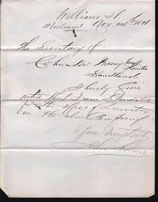 Document - COHN BROTHERS COLLECTION: 1891 HANDWRITTEN LETTER
