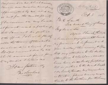 Document - ANCIENT ORDER OF FORESTERS NO. 3770 COLLECTION: CORRESPONDENCE