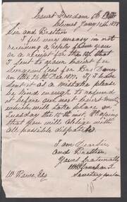 Document - ANCIENT ORDER OF FORESTERS NO. 3770 COLLECTION: CORRESPONDENCE
