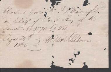 Document - ANCIENT ORDER OF FORESTERS NO. 3770 COLLECTION: CORRESPONDENCE