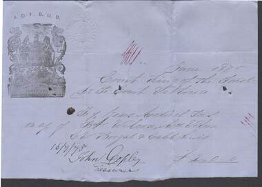 Document - ANCIENT ORDER OF FORESTERS NO. 3770 COLLECTION: CORRESPONDENCE