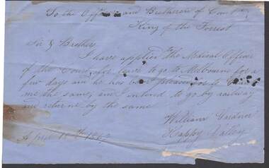 Document - ANCIENT ORDER OF FORESTERS NO. 3770 COLLECTION: CORRESPONDENCE